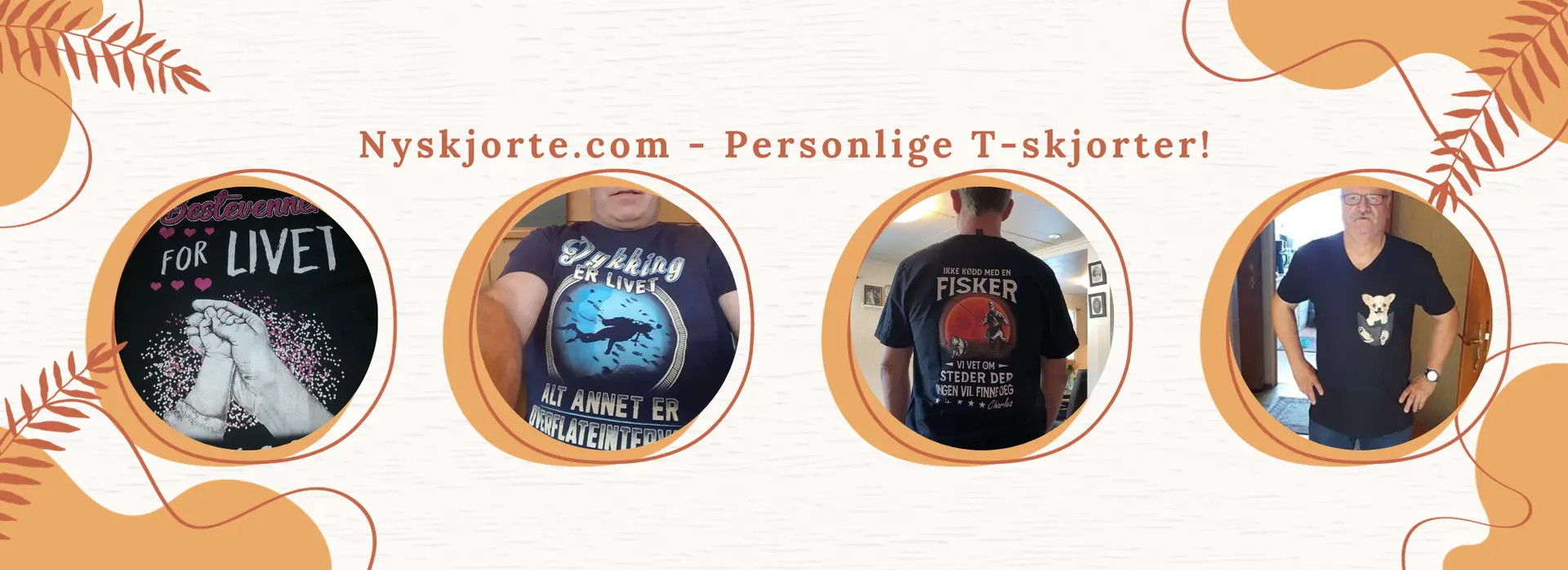 Banner for Nyskjorte.com | Personlige T-skjorter
